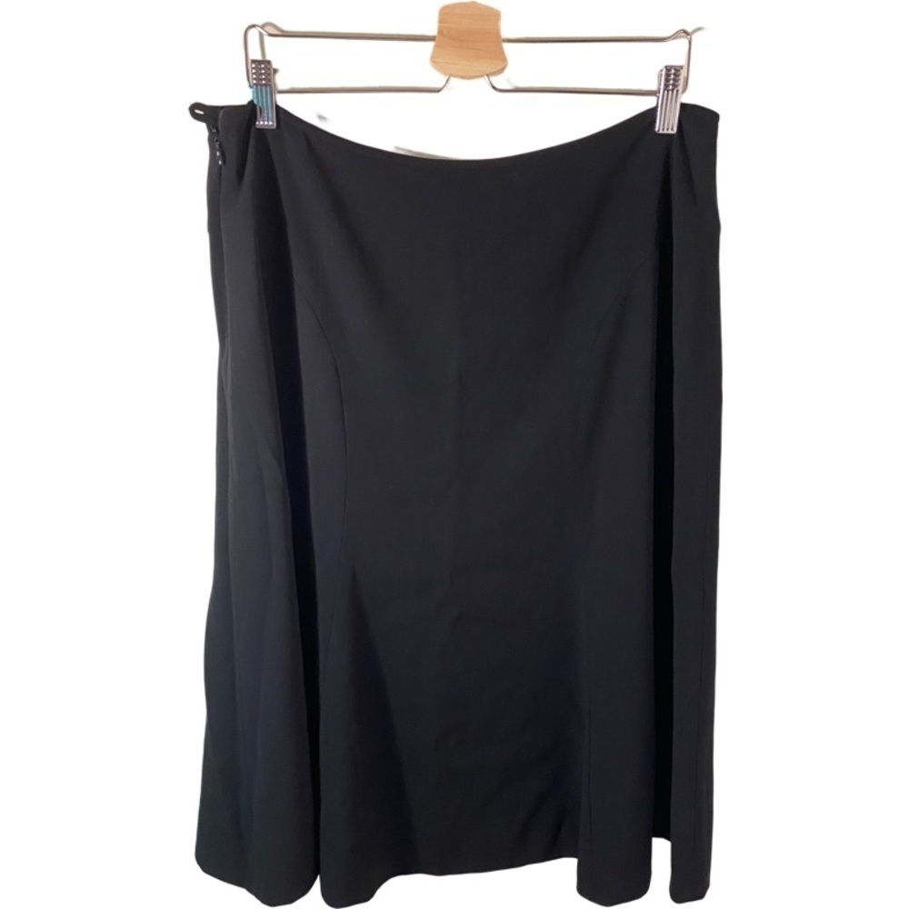 Talbots a-line black skirt. Size 14. Side zip. Cute and full skirt!